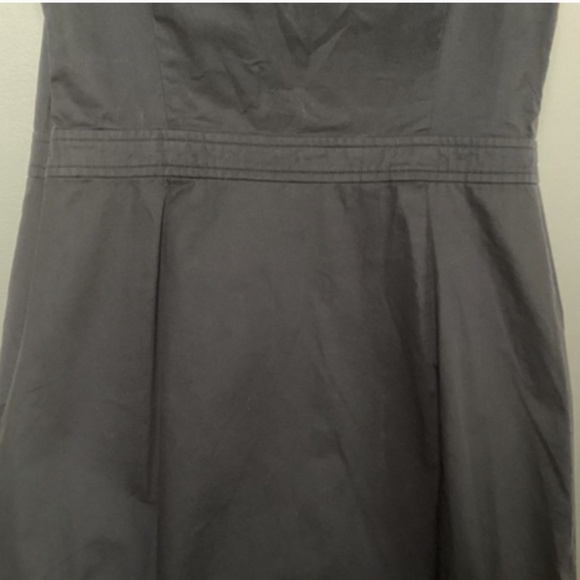 LOFT Black Mini Deep V Shift Dress with Ruffle Button Bodice - 8P - Picture 5 of 6